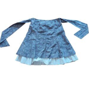 Gray and White A-Line Skirt Size 8